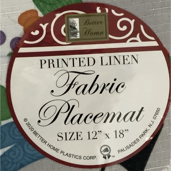 Winter Linen Print Fabric Placemats Snowman Reversible Grey Multi 12 X 18 in - Picture 7 of 11